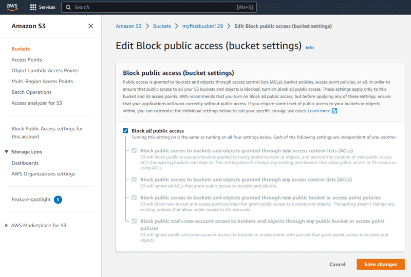 Configure S3 permissions and access controls Server Academy